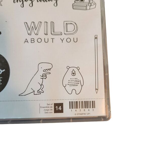 Stampin' Up! PIECES & PATTERNS Stamp Set of 14 143843 Dinosaur Mushroom Bear - Picture 3 of 4